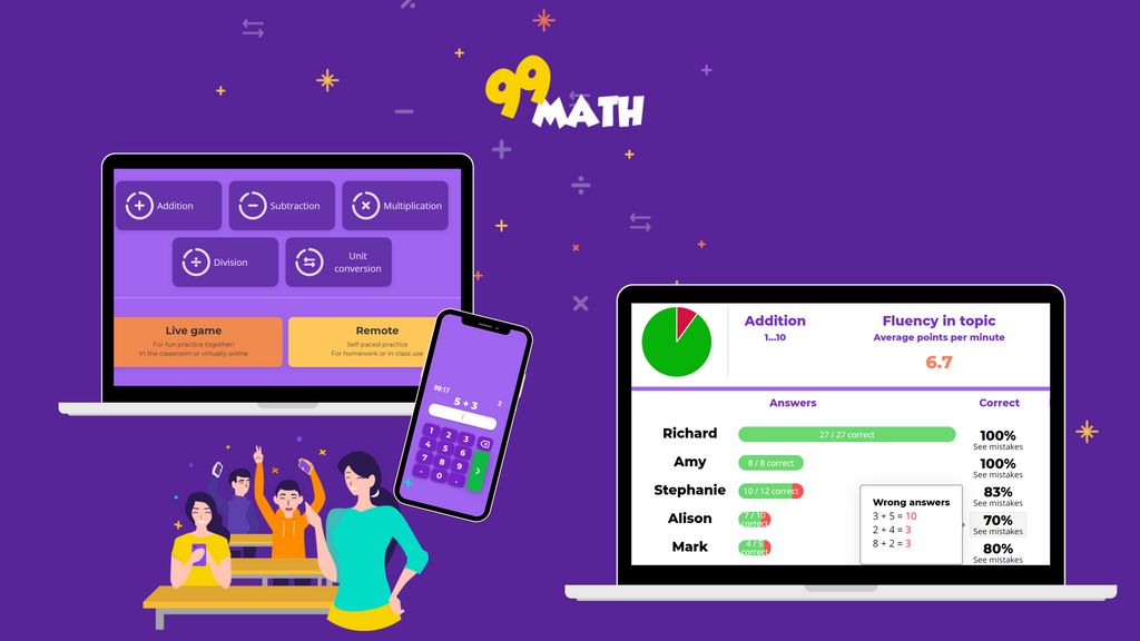 99math: Turning Math into a Multiplayer Game for the Classroom